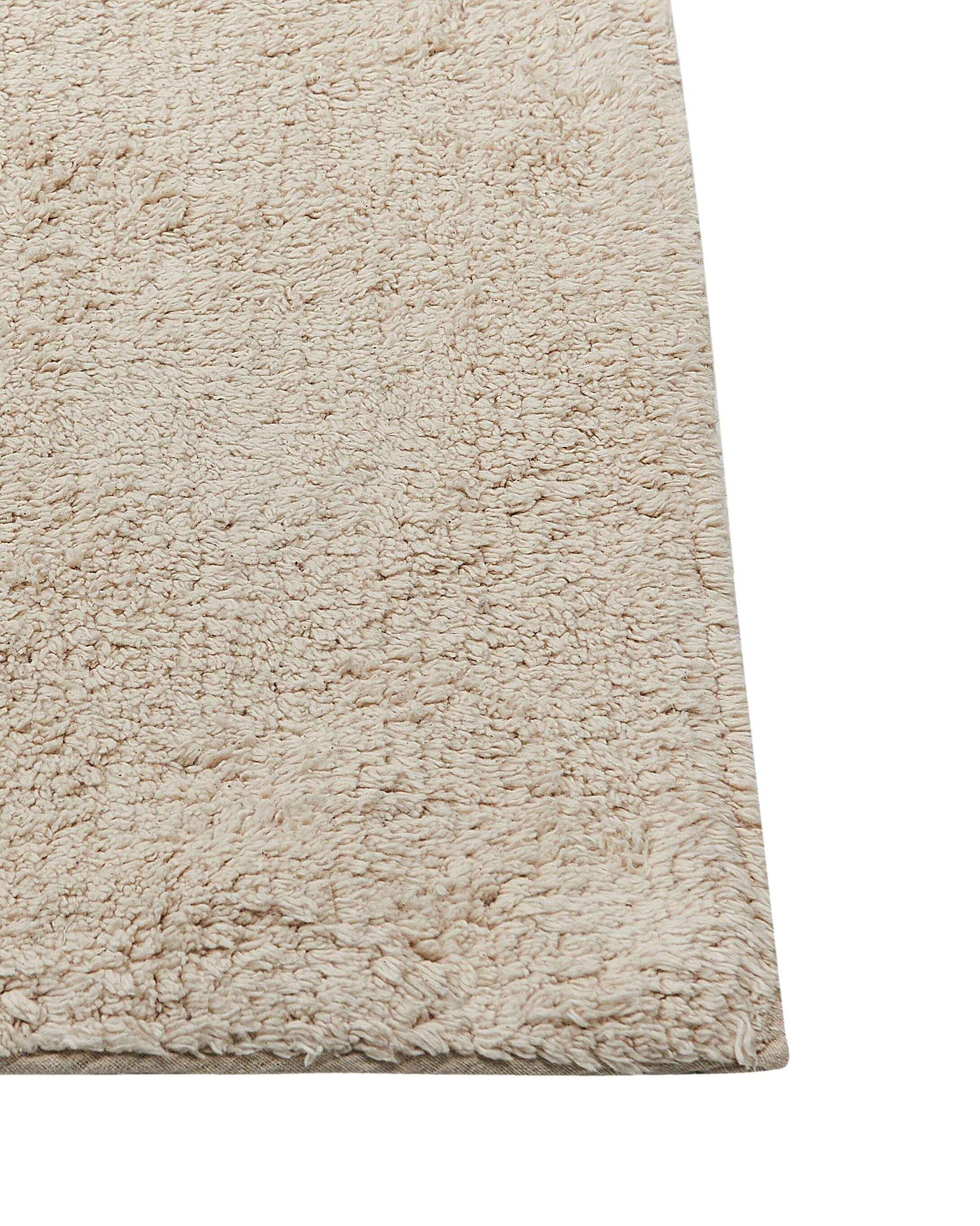 Teppich Baumwolle beige 140 x 200 cm Gesichtsmotiv Kurzflor BAYIR_840012