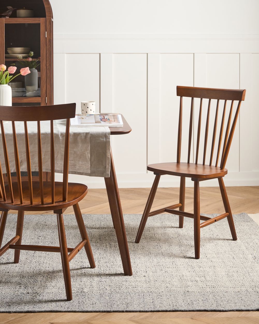 Set di 2 sedie da pranzo BURGES Legno Marrone