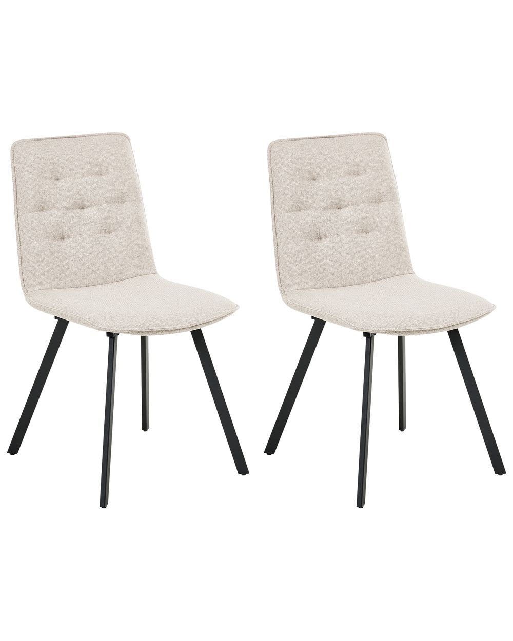 Set of 2 Dining Chairs CARVER Fabric Beige