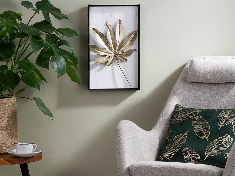 Dekoracja ścienna Liść CURIUM Metal 50 cm Kolorowy