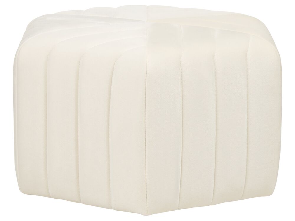 Velvet Pouffe Cream MURIETTA Beliani