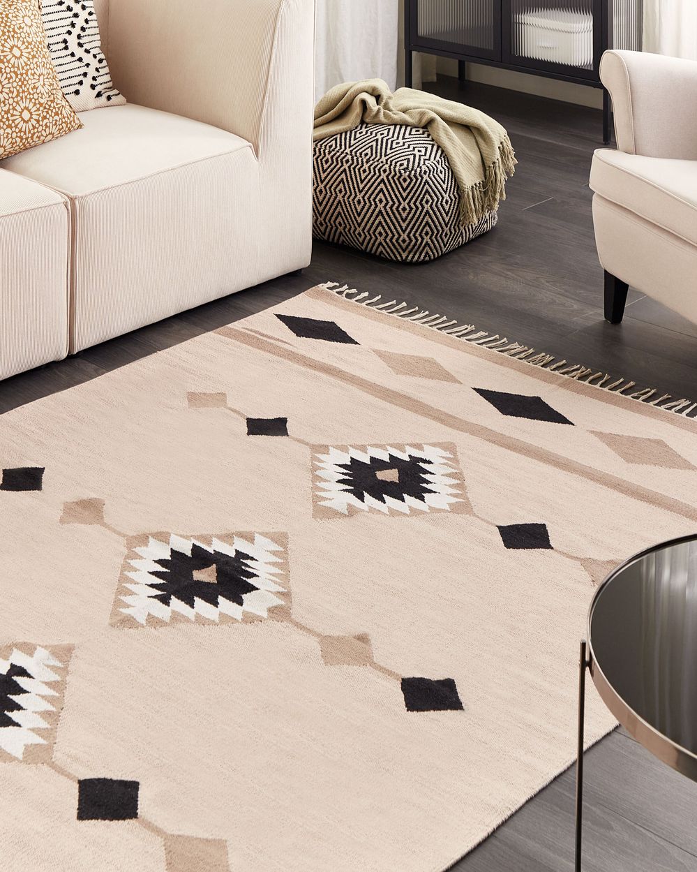 Dywan BERDIK Kolorowy 160 x 230 cm Kilim Bawełna