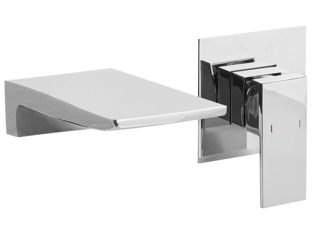 Wandmontierte Waschtischarmatur KARUAY Messing Silber