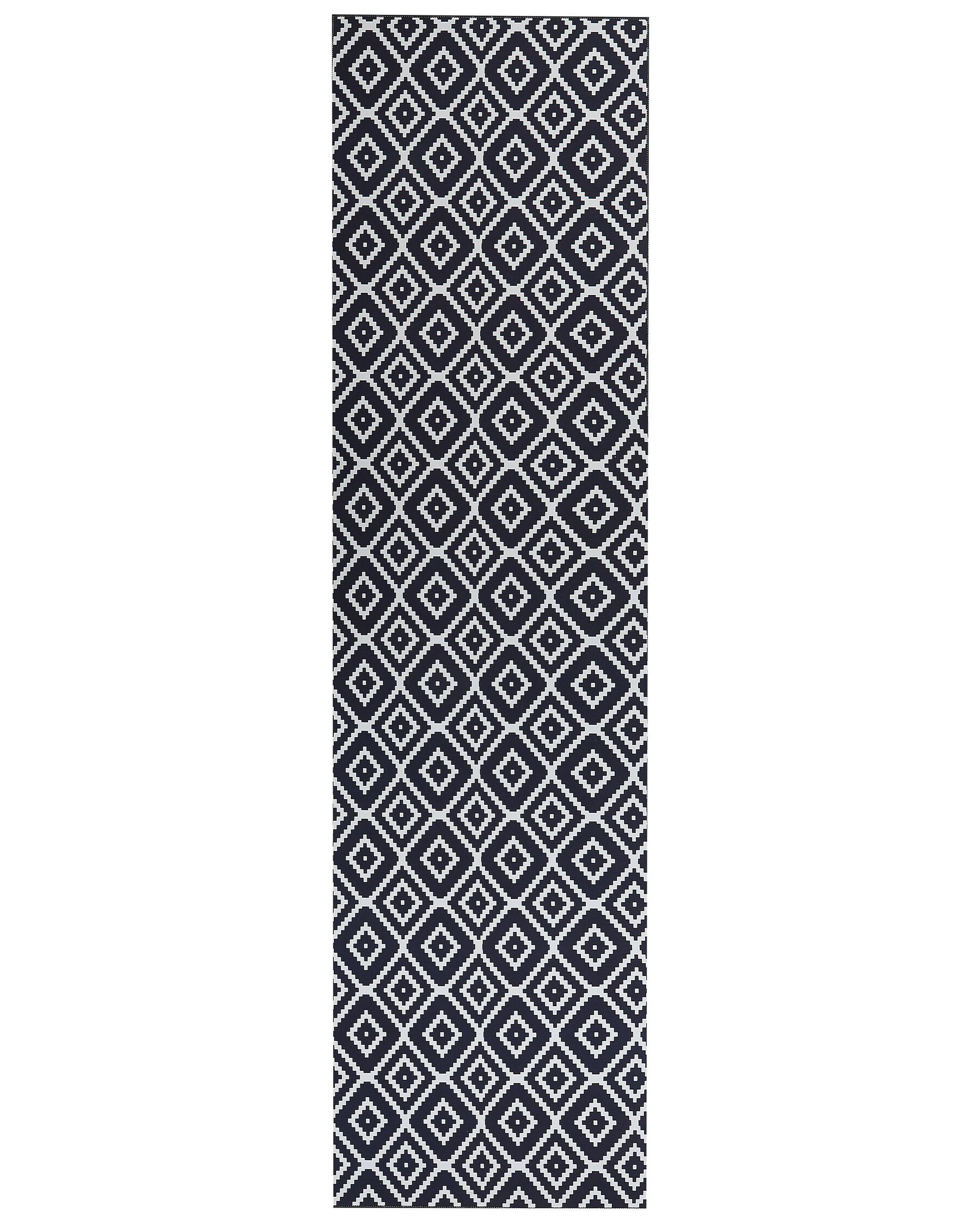 Vloerkleed zwart en wit 80 x 300 cm KARUNGAL_831535