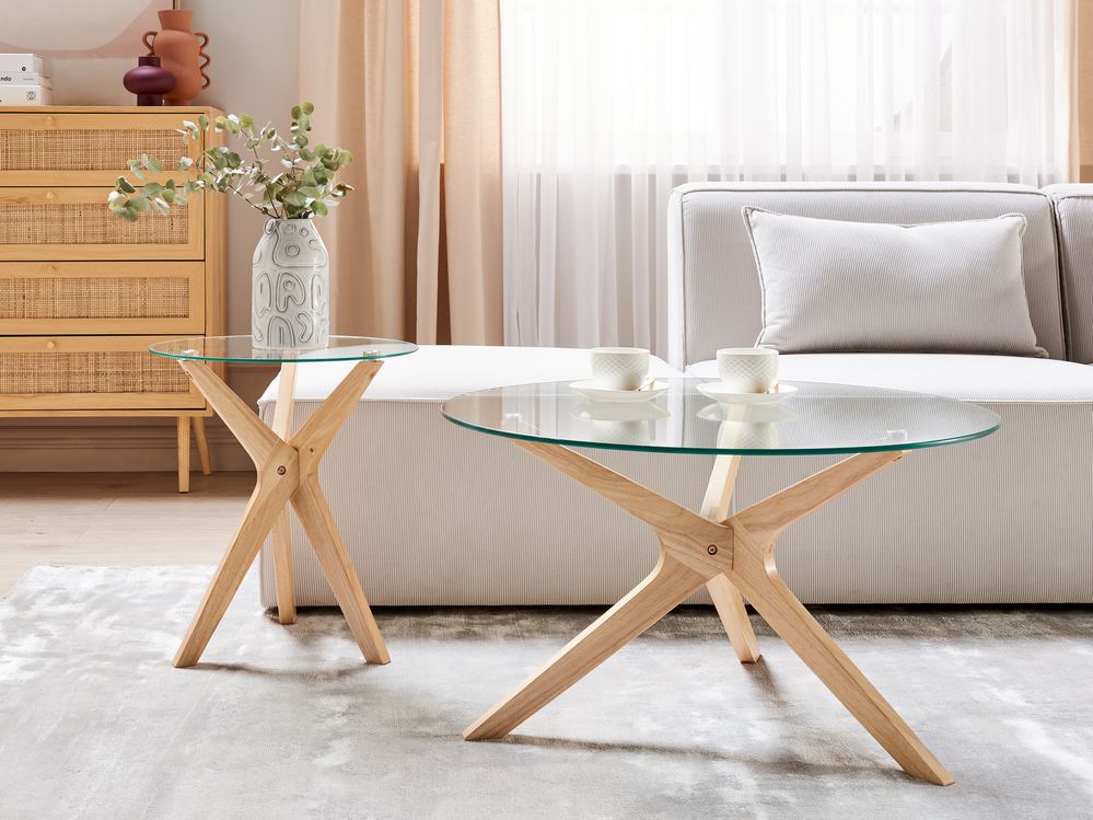 Modern glass wood coffee table discount