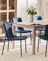 Set of 4 Fabric Dining Chairs Dark Blue GLENDIVE_929011