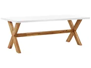 Garden Dining Table OLBIA 200 cm 100 cm Concrete White_809011