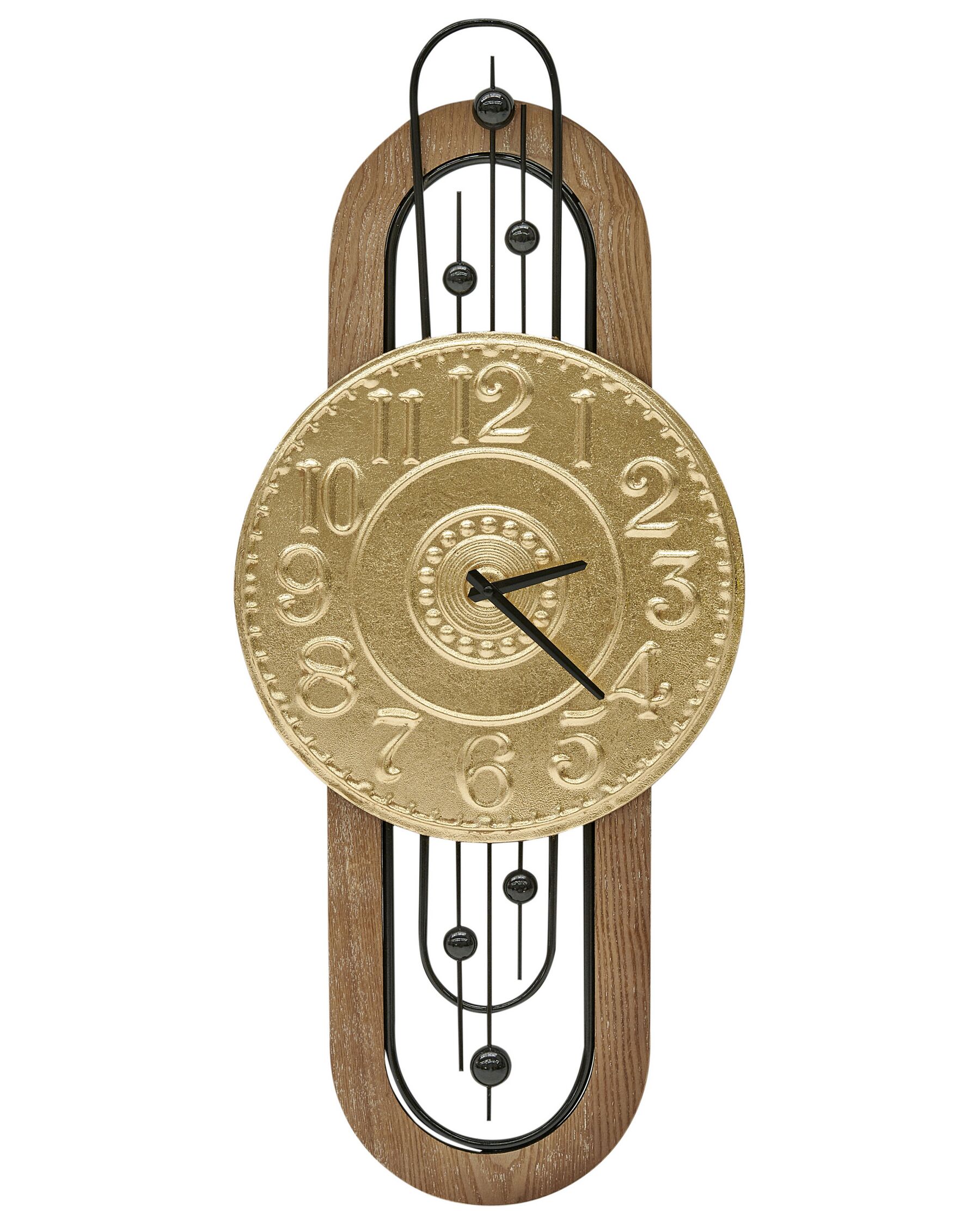 Reloj de pared de hierro dorado 36 x 83 cm NOBELIO_935700