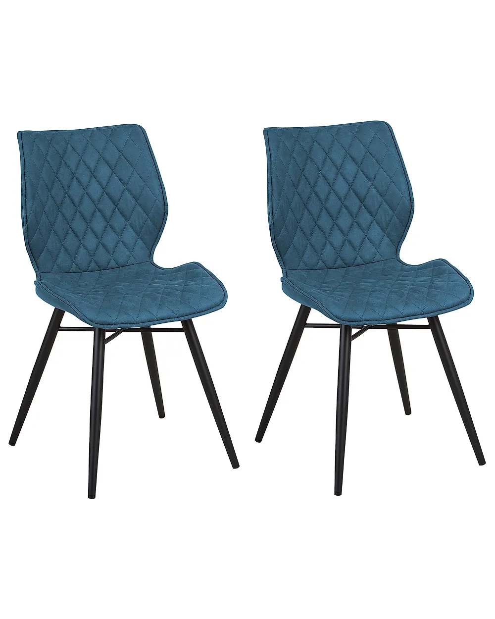 Conjunto de 2 sillas de comedor LISLE Tela Verde azulado