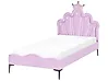 Kids Bed Crown Velvet RUBIAN 90 x 200 cm (EU Single) with LED Lights Violet