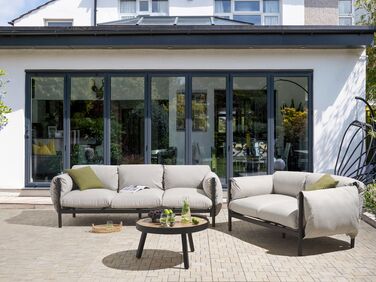 5 Seater Aluminum Garden Sofa Set Light Grey ESPERIA