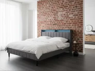 Bed with LED BEAULIEU Fabric Dark Grey 160 x 200 cm (EU King Size) with USB Port with Storage_1017761