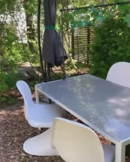 Garden Dining Table CATANIA 160 cm 91 cm Glass Grey_978393