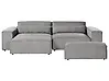 Sofá modular esquinero 3 plazas HELLNAR con otomana Tela Gris Derecha