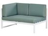 Lounge Set Aluminium weiß / hellbraun 6-Sitzer linksseitig Auflagen grün CASTELLA_929816