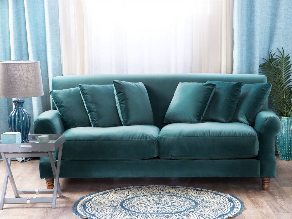 2 Seater Velvet Sofa Teal EIKE Beliani
