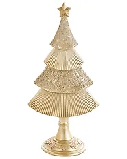 Set di 2 decorazioni natalizie ERVASTI 32/41 cm Albero di Natale Oro_1175735