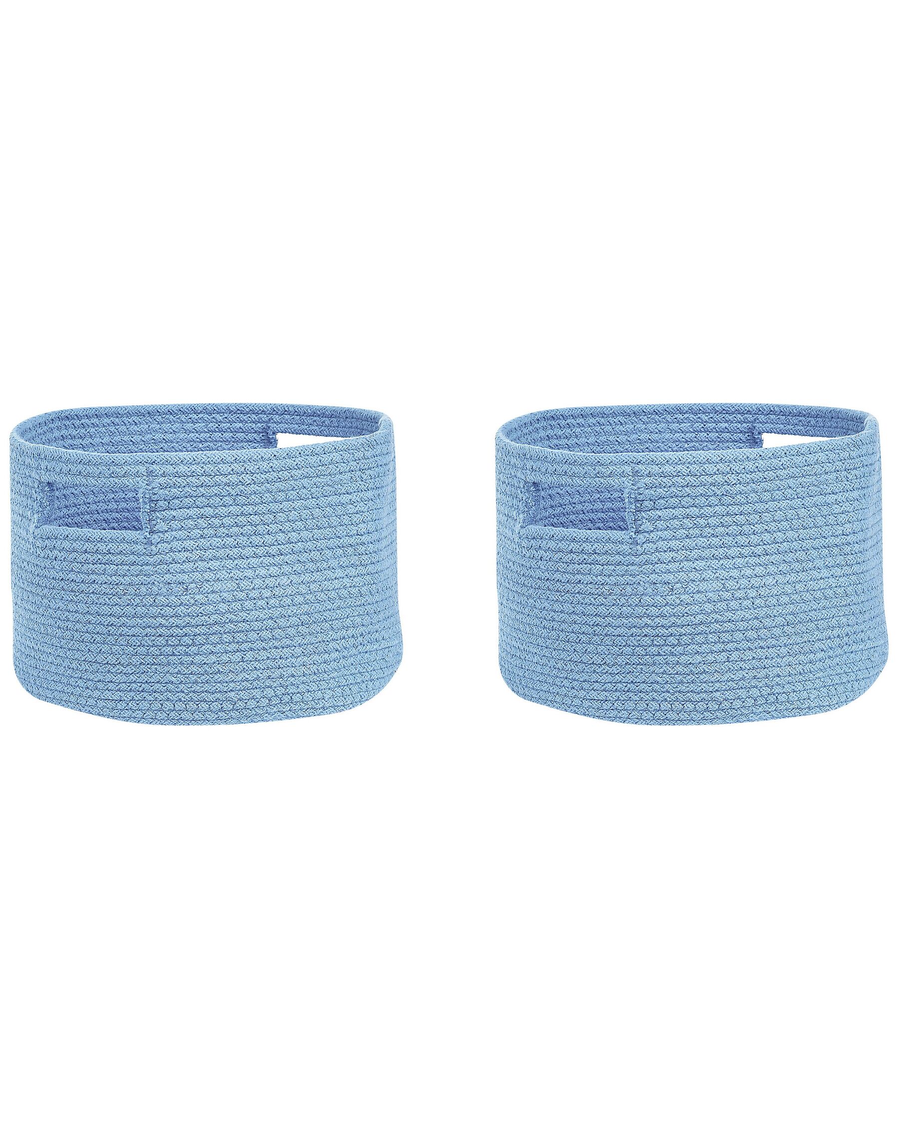 Set of 2 Cotton Baskets Blue CHINIOT_840478