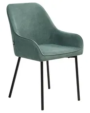 Set of 2 Dining Chairs LOVERNA Corduroy Green_970535