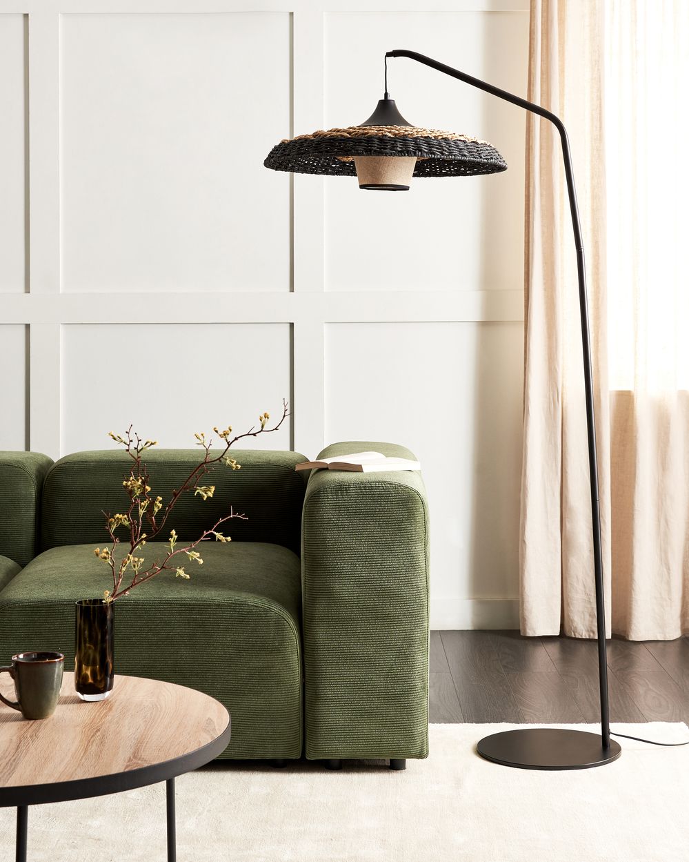 Marble and bamboo bali arc floor lamp cheap