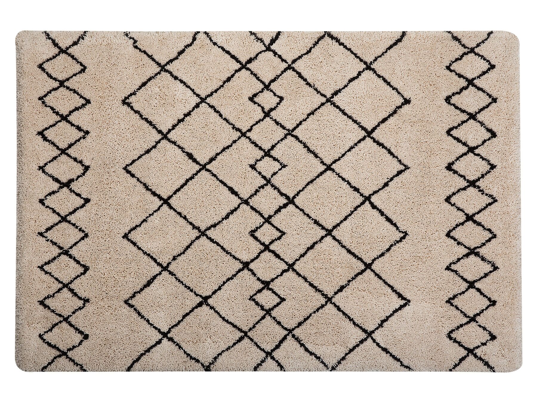 Béžový koberec s černým vzorem 160 x 230 cm HAVSA_747651