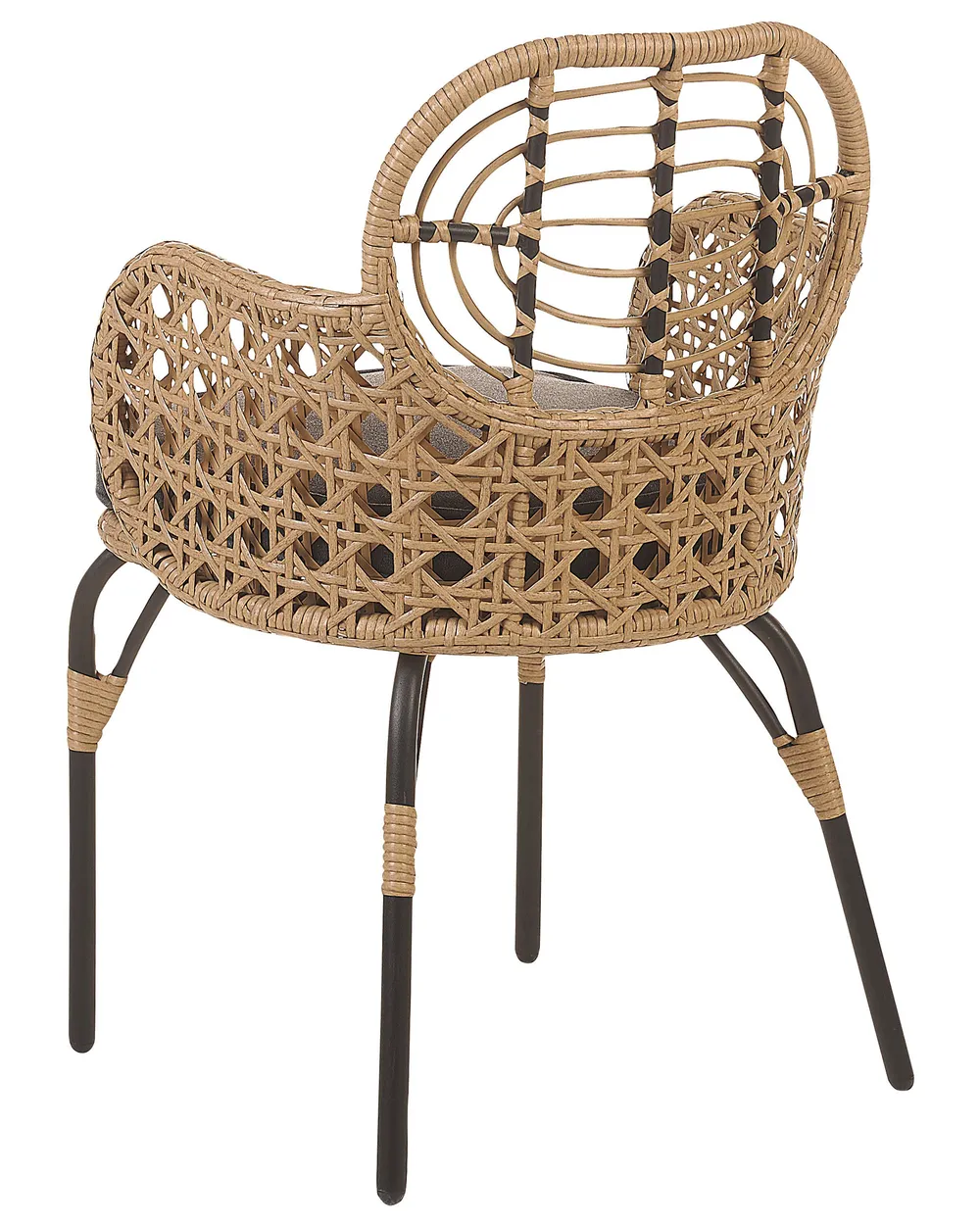 Set of 2 Garden Chairs with Cushions PRATELLO PE Rattan Natural_868027