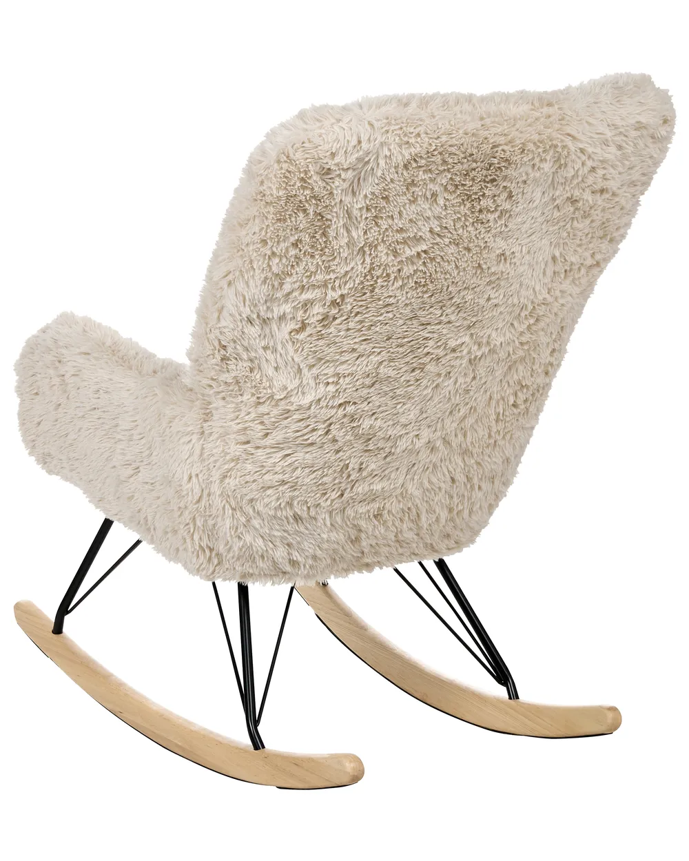 Poltrona a dondolo AKRA Finta pelliccia Beige chiaro_1033113
