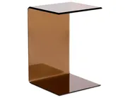 Side Table LOURDES Tempered Glass Brown_1009509