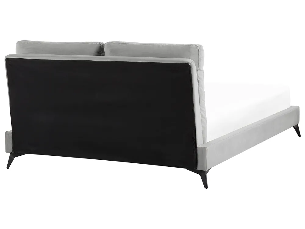 Bett mit Lattenrost Samtstoff MELLE 140 x 200 cm Grau_829842