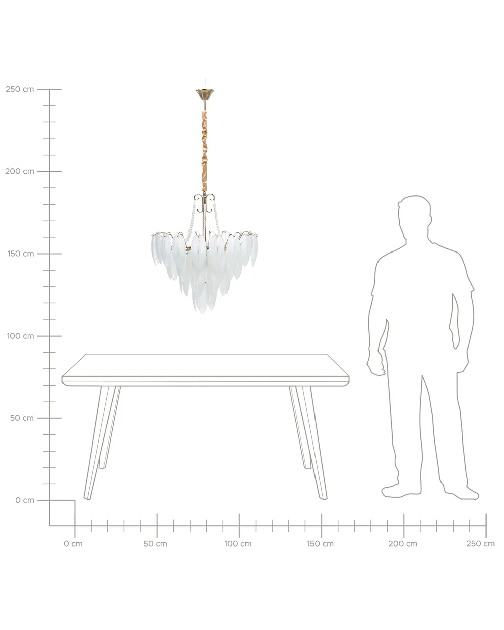 Chandelier YAUCA Glass Brass_1005917