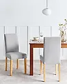 Set of 2 Dining Chairs BROADWAY Fabric Grey