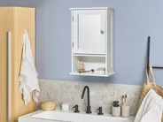 Szafka wisząca łazienkowa z lustrem HUILA 34 cm 53 cm Biały_967080
