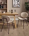 Set of 2 Dining Chairs LUANA Boucle Taupe