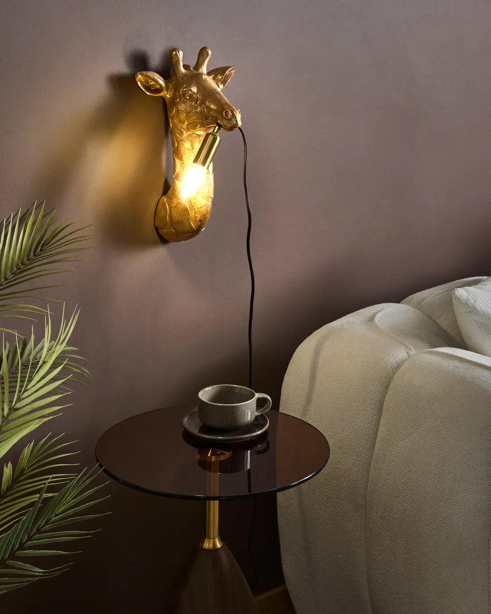 Lampa ścienna Żyrafa MERLIN Złoty