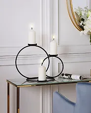 Kerzenständer CAKUNG 33 cm Metall Schwarz_1182369