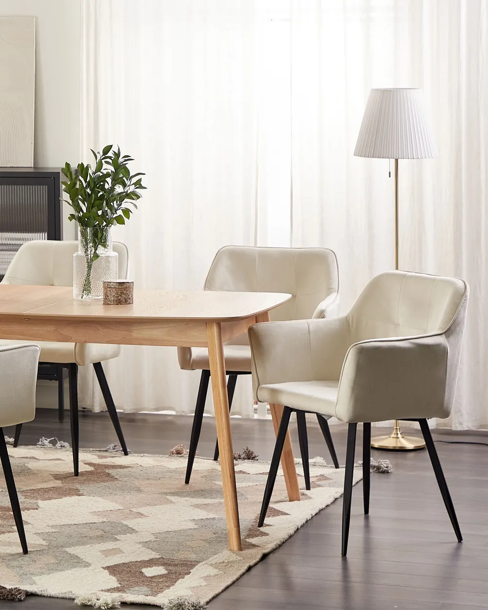 Beige Coloured Velvet Dining Chairs Set Of Dining Chairs JASMIN