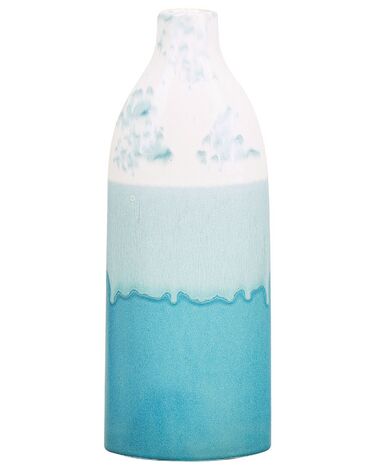 Blumenvase Steinzeug weiß / blau 35 cm CALLIPOLIS
