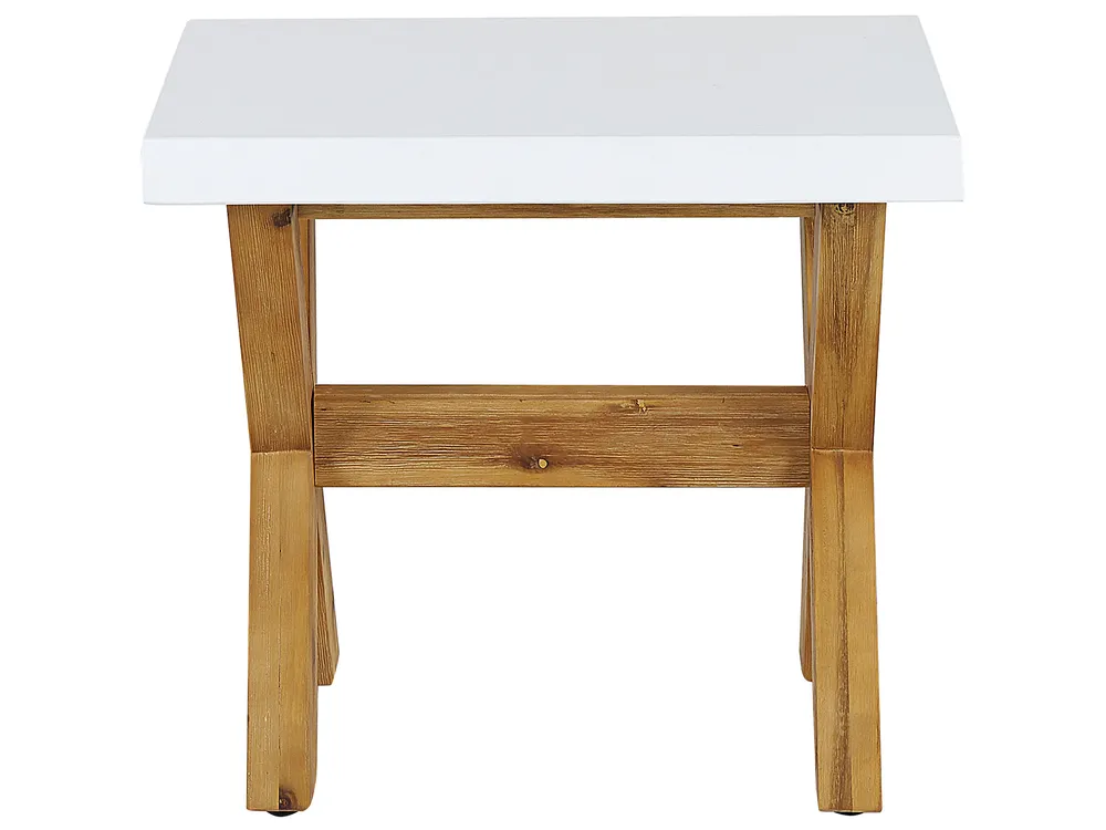 Garden Dining Set with Benches and Stools 8 Seater OLBIA Concrete White_829733