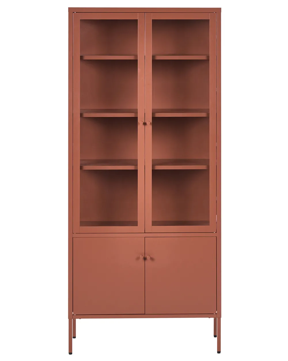 Witryna ze szklaną gablotą OXTED 80 cm Metal Złoty brąz_1069041