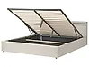 Ottoman Bed with LED ARMELLE Fabric Beige 180 x 200 cm (EU Super King)