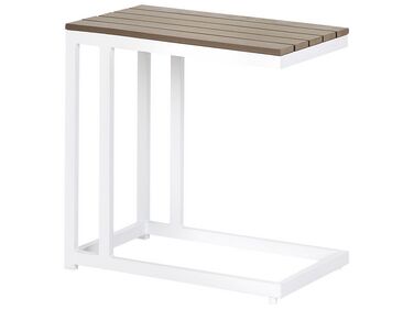 Table d'appoint en jardin 60 x 35 cm bois clair et blanc MESSINA