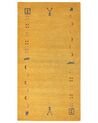 Sárga gabbeh gyapjúszőnyeg 80 x 150 cm AKALAN_855970