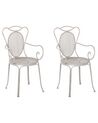Set of 2 Metal Garden Chairs Grey CILENTO_763384