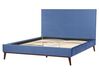 Łóżko welurowe 160 x 200 cm niebieskie BAYONNE_901368