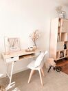 Schreibtisch heller Holzfarbton / weiß 120 x 48 cm 2 Schubladen CLARITA_816751