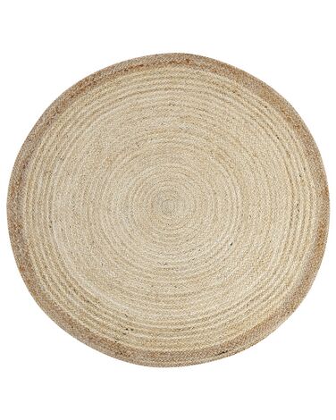 Okrúhly jutový koberec ⌀ 120 cm béžový MENEMEN
