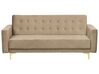Conjunto de sofás reclináveis com 5 lugares em veludo cor de areia ABERDEEN_751122