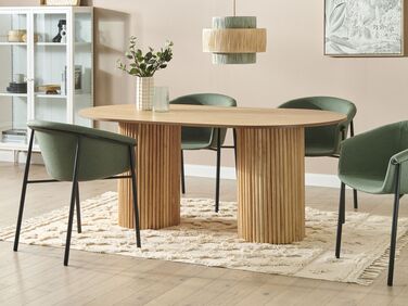 Oval Dining Table 180 x 100 cm Light Wood SHERIDAN