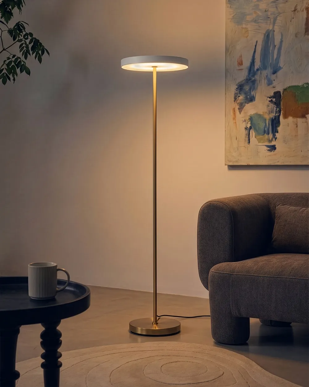 Lampa podłogowa LED EVENLODE Ze ściemniaczem Metal Biały
