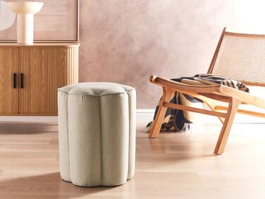 Linen Pouffe Beige TAPPEN